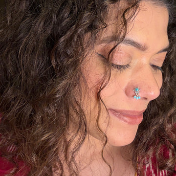 Turquoise Star Nose Pin